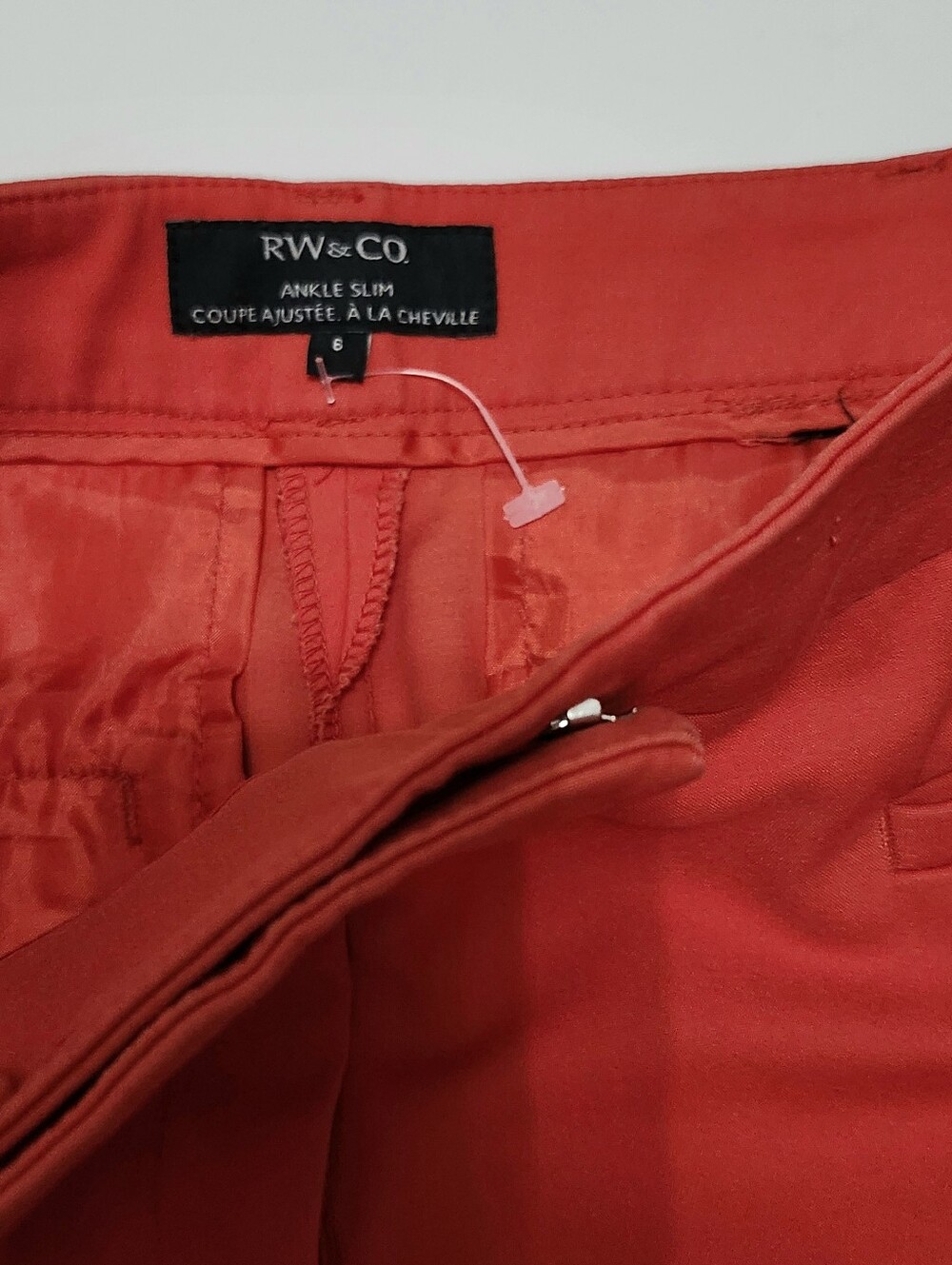 RW&CO Ankle Slim Pants - Red Size 6 - Picture 4 of 7